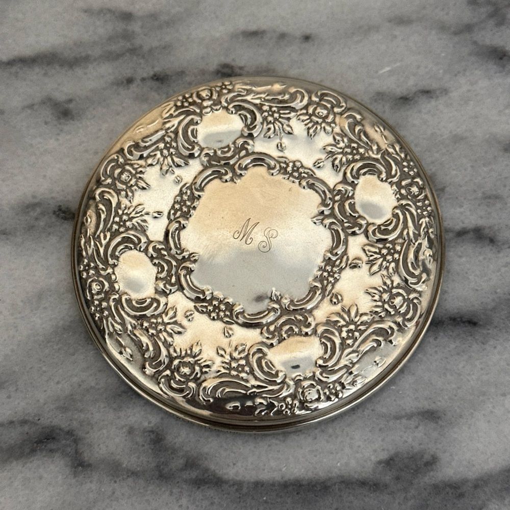 Antique Towle 925 sterling hand held mirror purse size